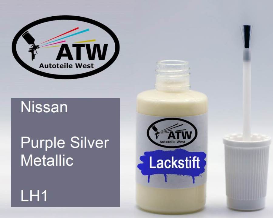 Nissan, Purple Silver Metallic, LH1: 20ml Lackstift, von ATW Autoteile West.